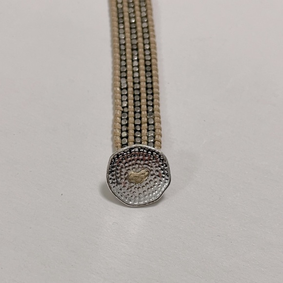 Wrap bracelet natural cord w silver detail - Picture 5 of 7